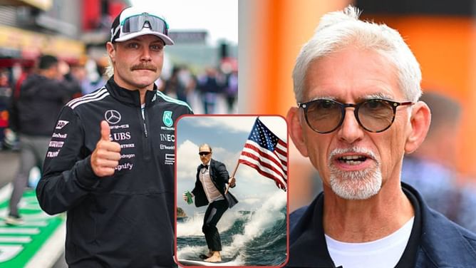 Damon Hill drops a 4-word reaction to Valtteri Bottas' iconic picture with the American flag ahead of the Cadillac announcement
