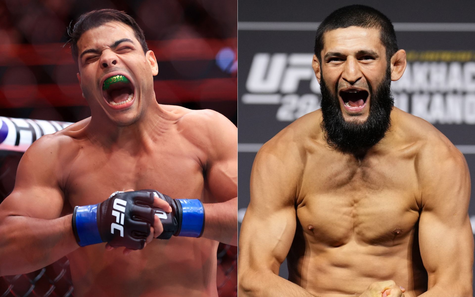 Paulo Costa (left) wants to fight Khamzat Chimaev (right). [Images courtesy: Getty Images]