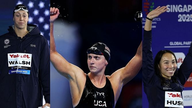 "Our fearless leader" - Gretchen Walsh, Torri Huske & others react as Katie Ledecky pens gratitude note after strong finish to World Championships