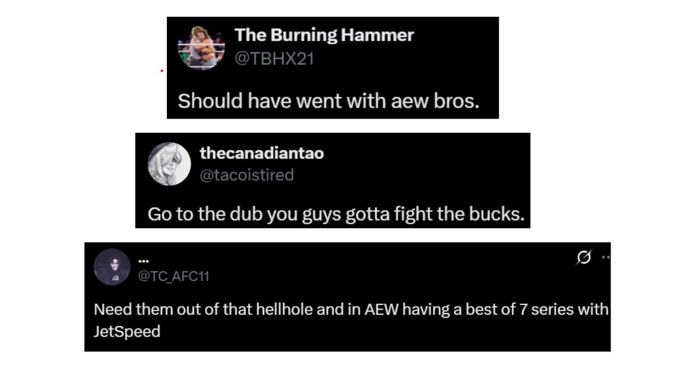 Fan reactions [Screenshots taken from X/Twitter]