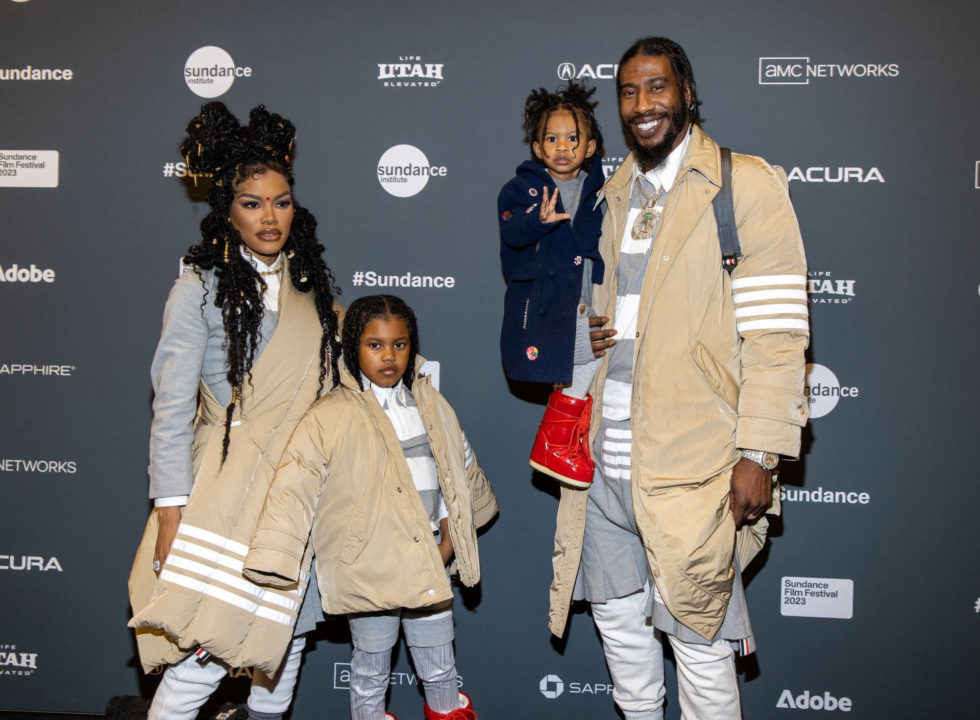 Teyana Taylor, Junie and Rue Rose, and Iman Shumpert attend the 2023 Sundance Film Festival &quot;A Thousand And One&quot; Premiere at The Ray Theatre on January 22, 2023 in Park City, Utah. (Photo by Mat Hayward/Getty Images for Focus Features) - Source: Getty