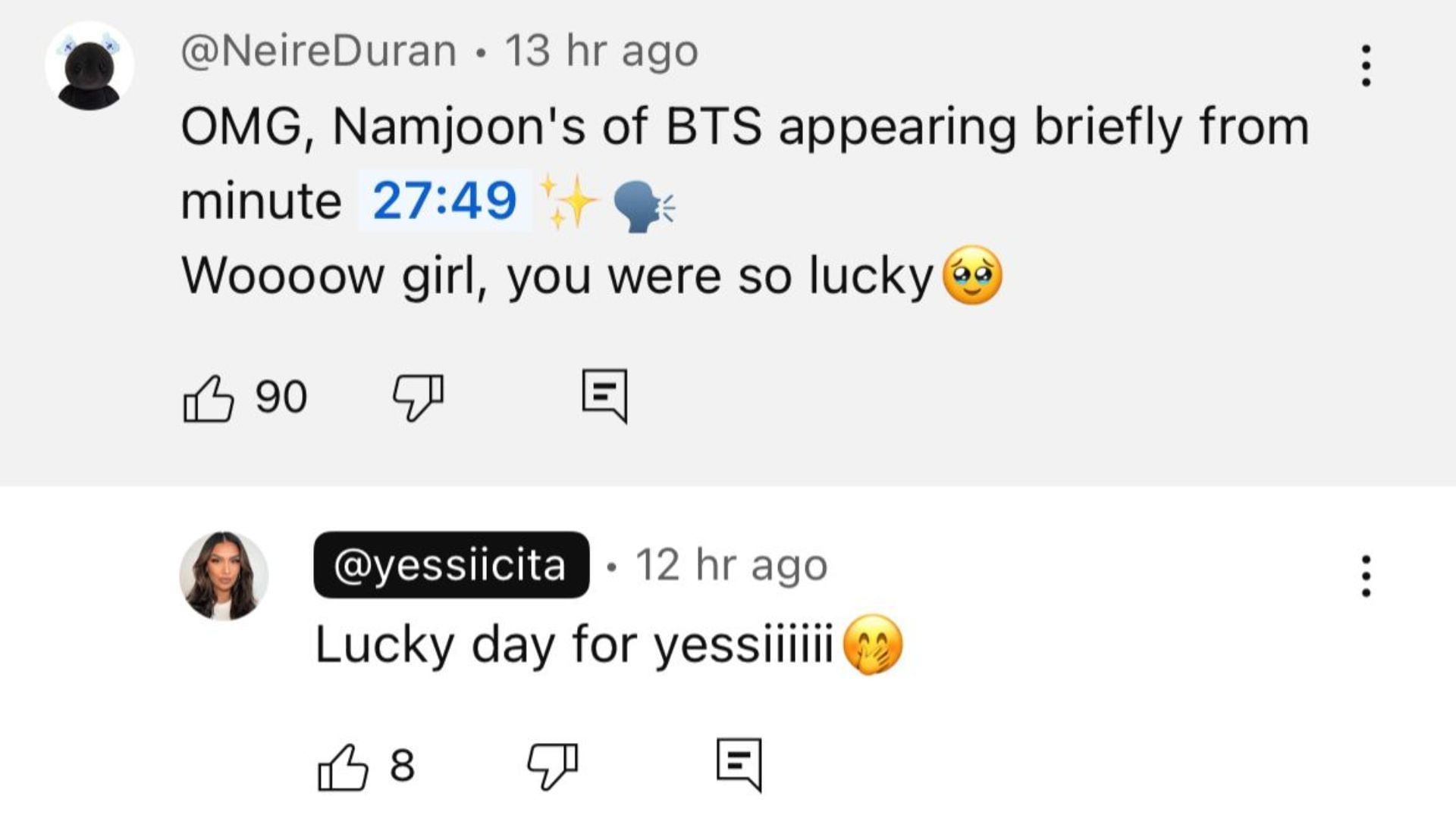 YESSII&#039;s reply to a fan comment (Image via YouTube/YESSII)