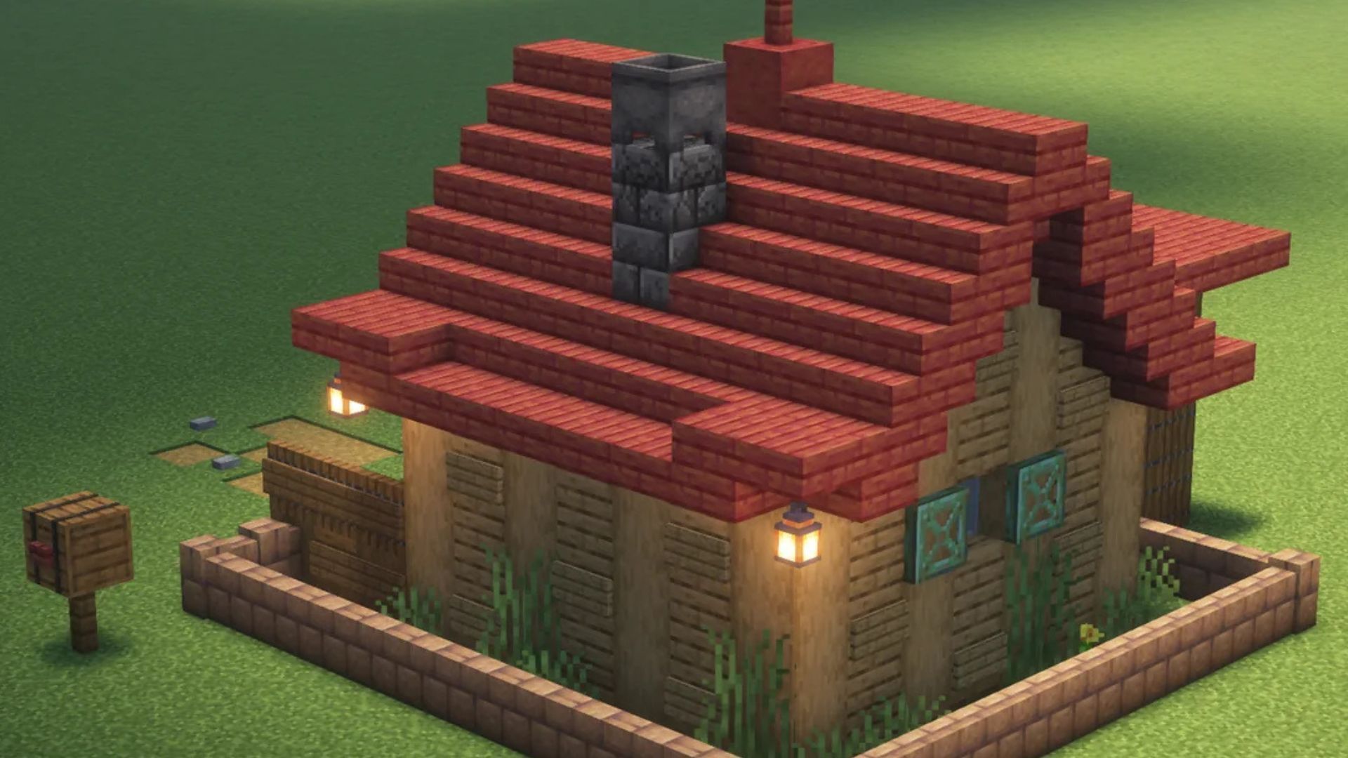 The farmhouse from Stardew Valley recreated in Minecraft 
