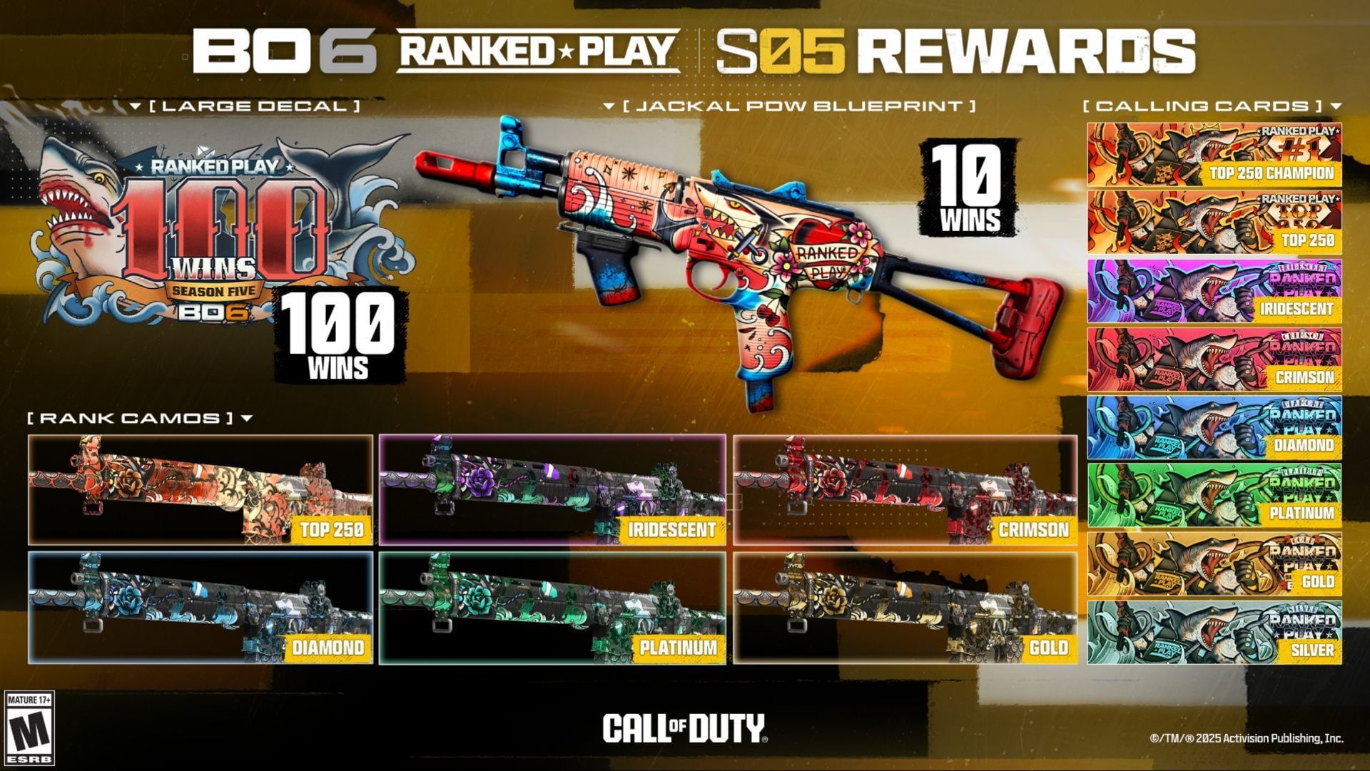 Exploring all the Black Ops 6 Season 5 Ranked Play rewards (Image via Activision)