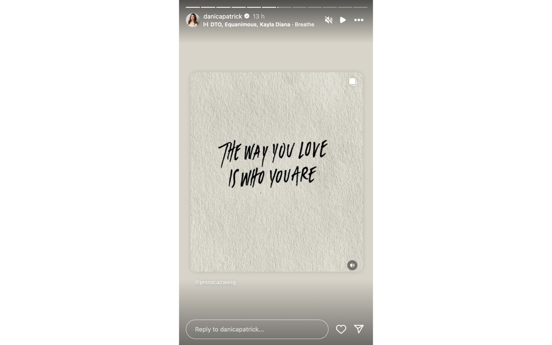 Danica Patrick&#039;s Instagram story on August 17 | Instagram/@danicapatrick