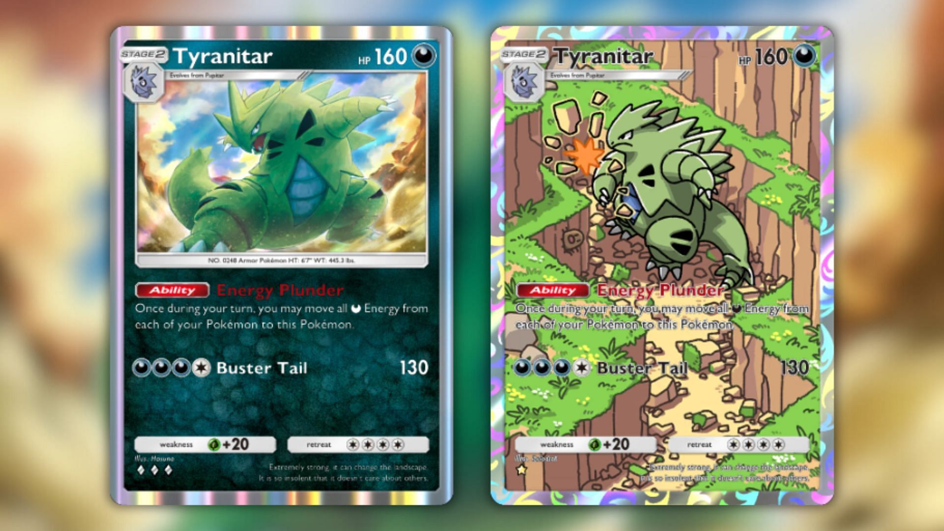 All Tyranitar from Wisdom of Sea and Sky variants in the game (Image via The Pokemon Company)