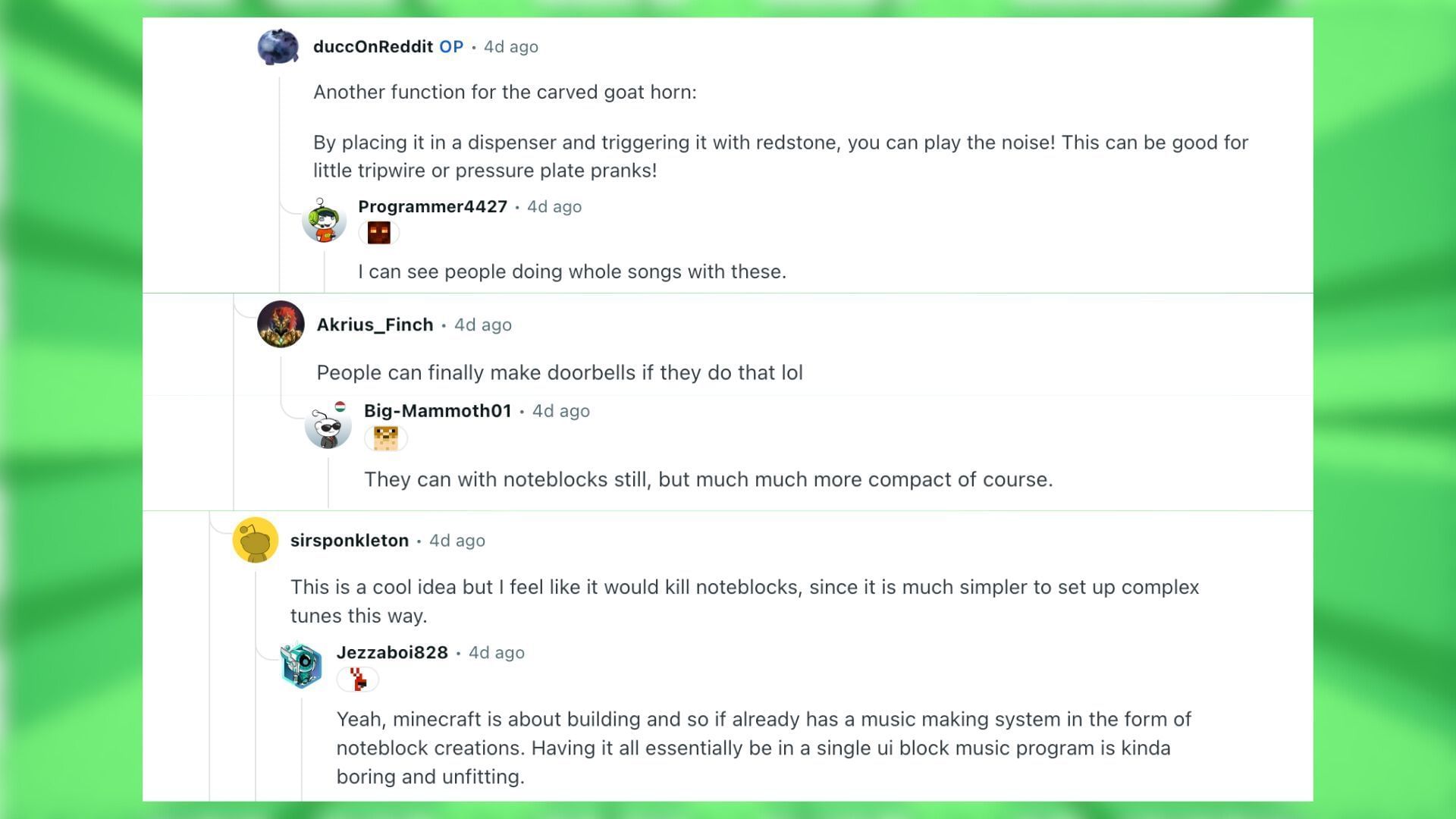 Redditors discuss the idea of copper horn in Minecraft (Image via Reddit)
