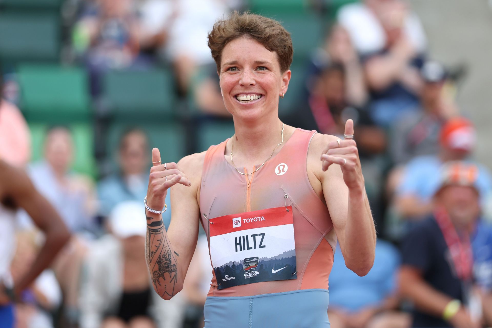 Hiltz at the 2025 USA Championships - Source: Getty