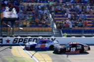 Ryan Preece (20) wins ahead of Kyle Benjamin (18) in the 2017 NASCAR XFINITY Series race at Iowa. Source: Getty