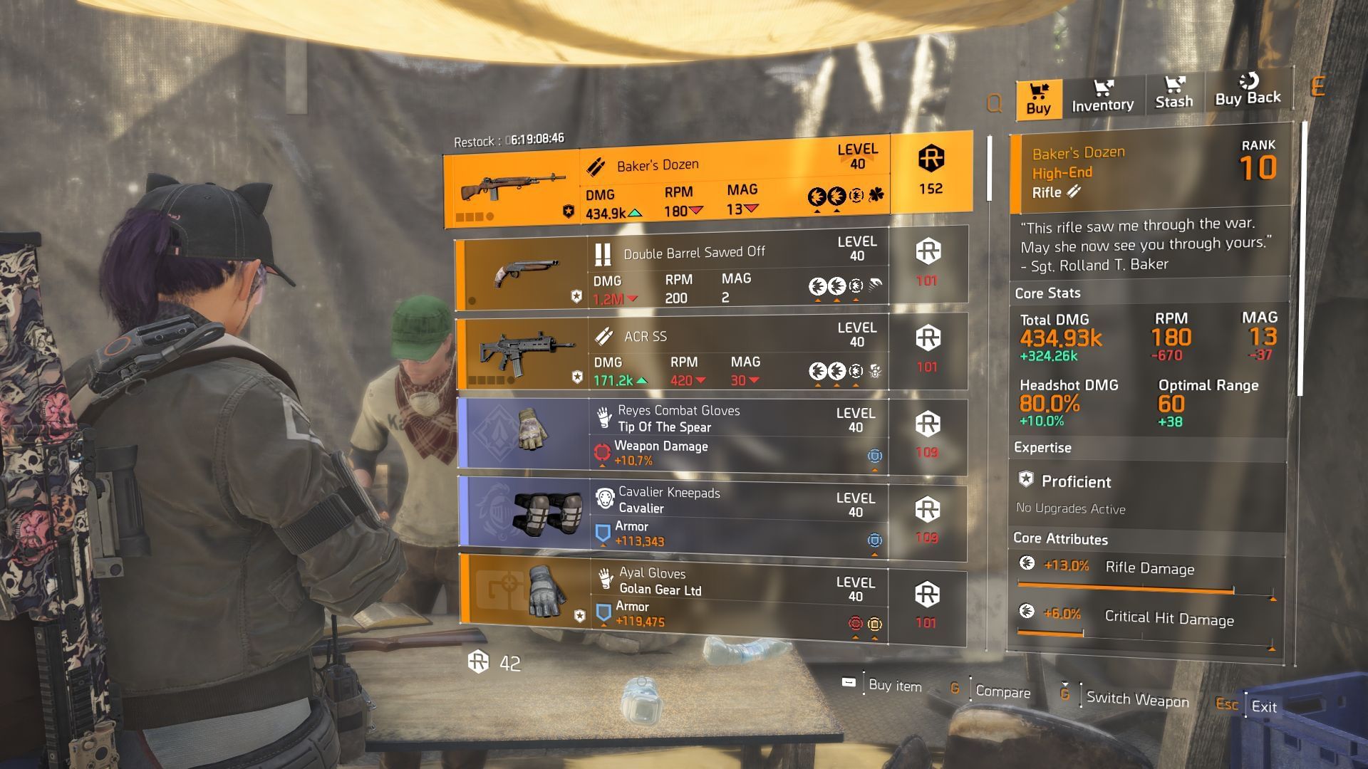 The Division 2 vendor at DZ West (Image via Sportskeeda Gaming || Ubisoft)
