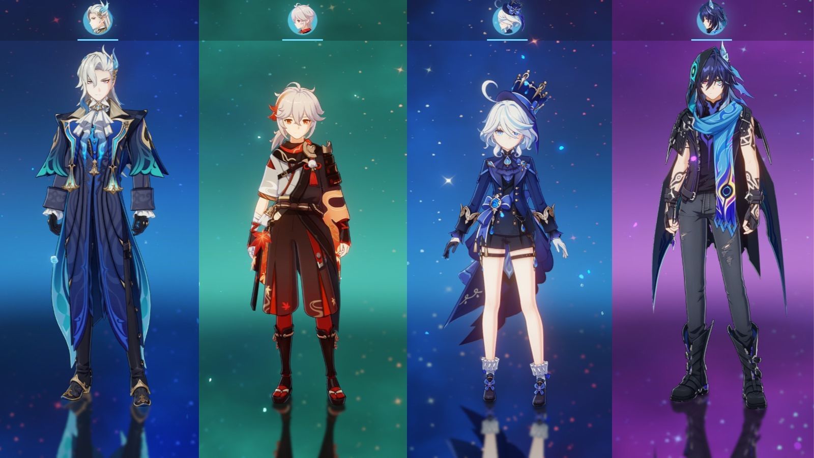 Neuvillette, Kaedehara Kazuha, Furina, Ororon team comp (Image via HoYoverse)