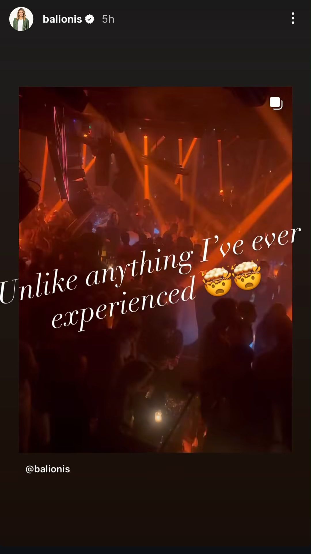 Screenshot of Amanda Balionis&#039; Instagram story - Source: @balionis on Instagram