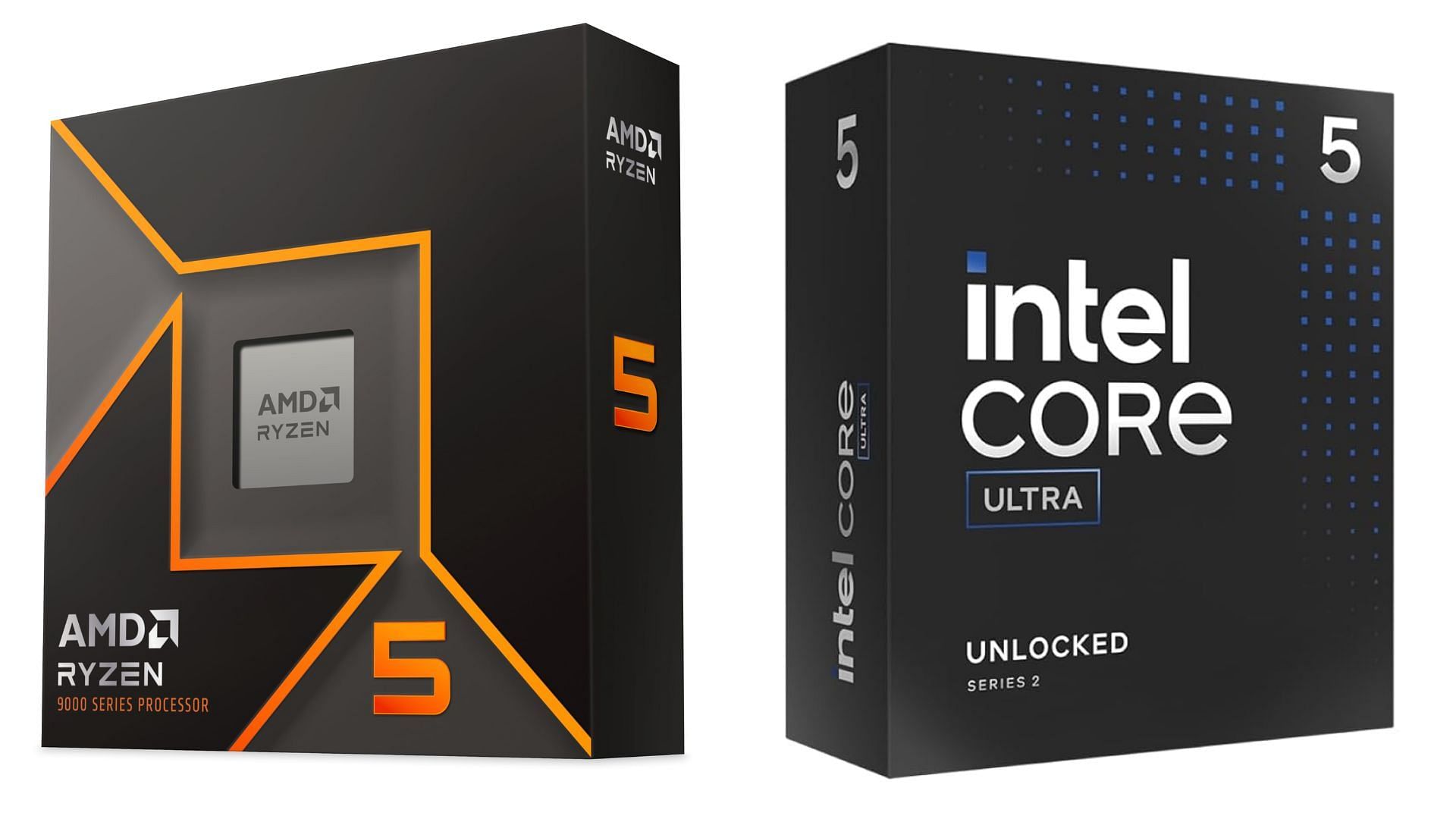 The Core Ultra 5 245K and Ryzen 5 9600X are the latest mid-premium gaming CPUs in the market (Image via Amazon)