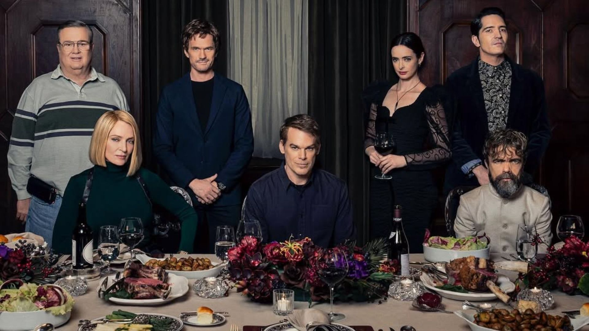 The Gemini Killer as seen with other serial killers from Dexter: Resurrection season 1 (Image via Instagram/@dastmalchian)