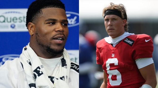 Jaxson Dart sends 4-word NSFW message as Abdul Carter celebrates Giants' 34-25 win vs. Bills in preseason clash