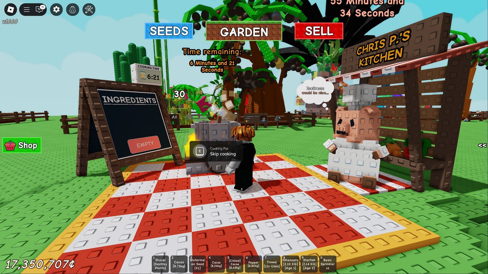 Use the pot to cook Ice Cream (Image via Roblox)