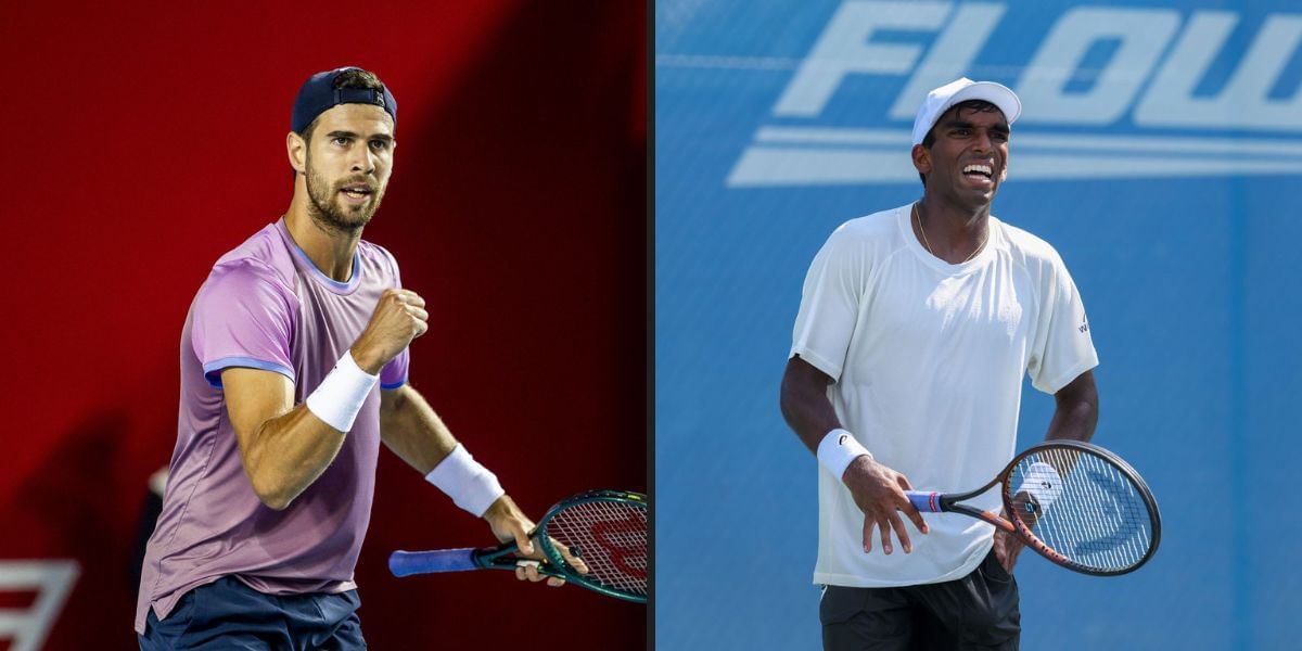 Karen Khachanov vs Nishesh Basavareddy is one of the first-round matches at the US Open 2025. (Photos: Getty)