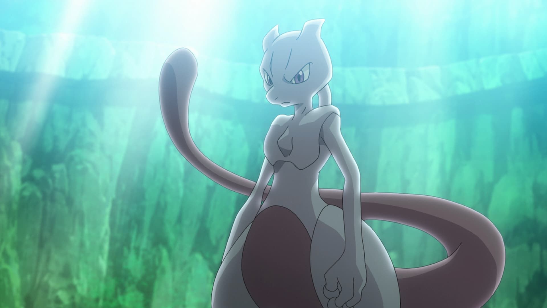 Mewtwo as seen in the anime (Image via The Pokemon Company)