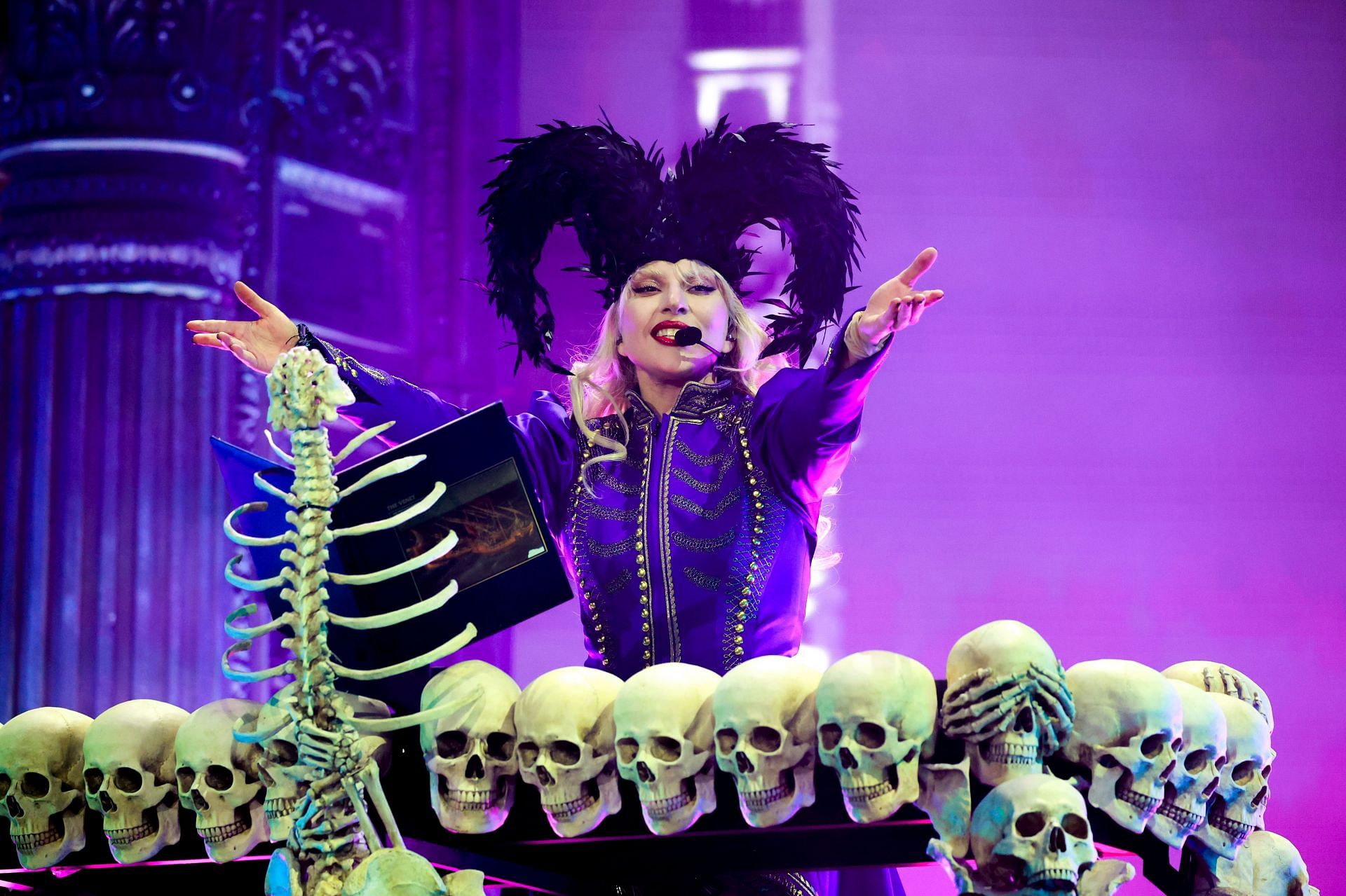 Lady Gaga performing at the 2025 Coachella Valley Music And Arts Festival (Image via Getty)