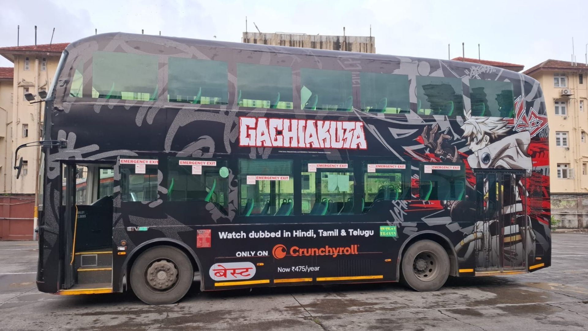 BEST bus wraps as seen in Mumbai (Image via Crunchyroll)