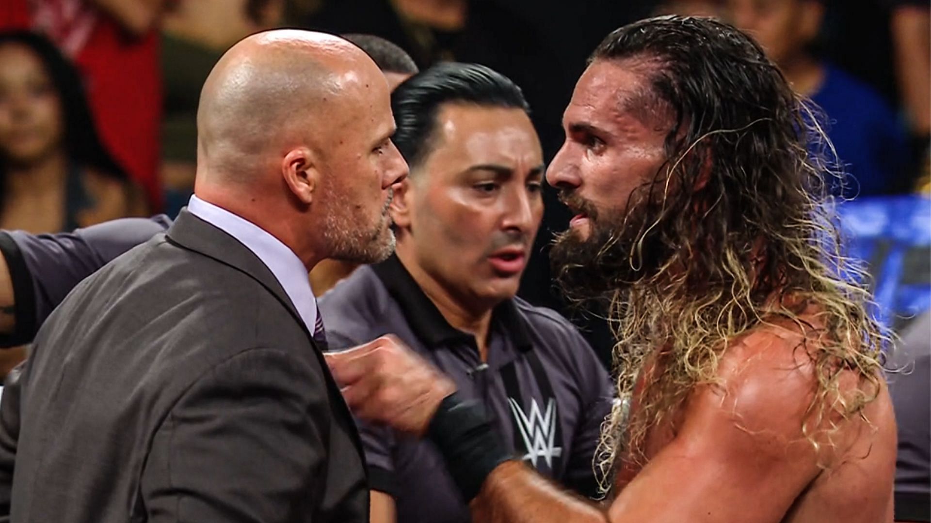 Seth Rollins and Adam Pearce! (Credits: Netflix)