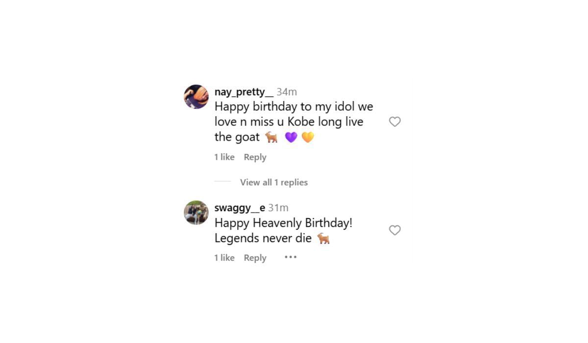 Fans wish Kobe Bryant on his sister&#039;s post (Source: Instagram/Sharia)