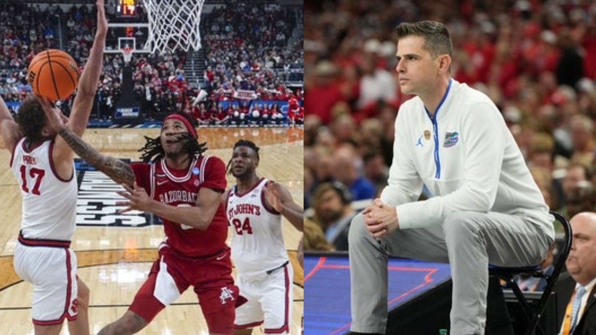 Florida Gators coach Todd Golden (right) delivers major news on Boogie Fland