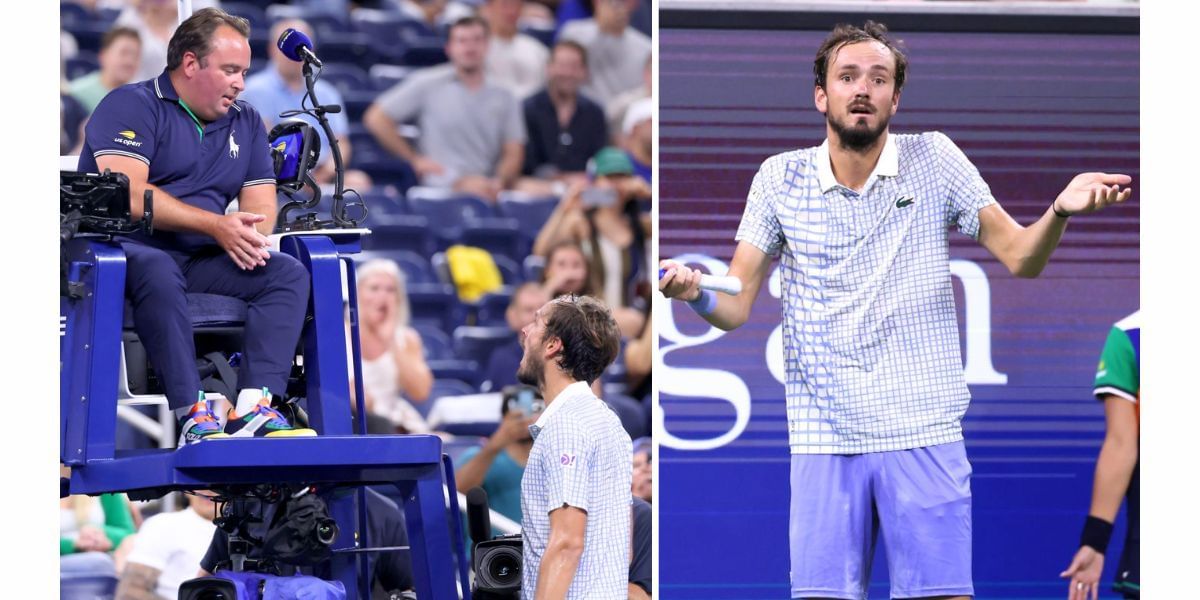 Daniil Medvedev confronts umpire at US Open (Image Source: Getty)