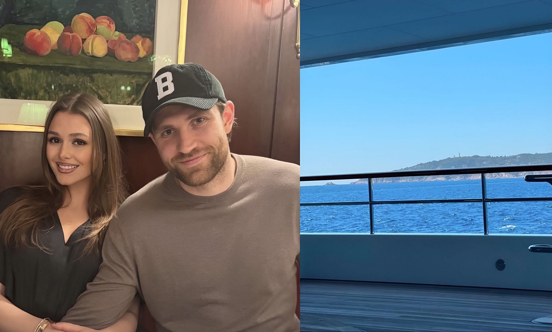 Days after his wedding, Leon Draisaitl rides jet skis with Connor McDavid in Europe, as their wives watch on from yacht. (Image Source: Celeste Desjardins/IG)