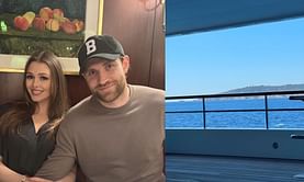 Days after his wedding, Leon Draisaitl rides jet skis with Connor McDavid in Europe, as their wives watch on from yacht