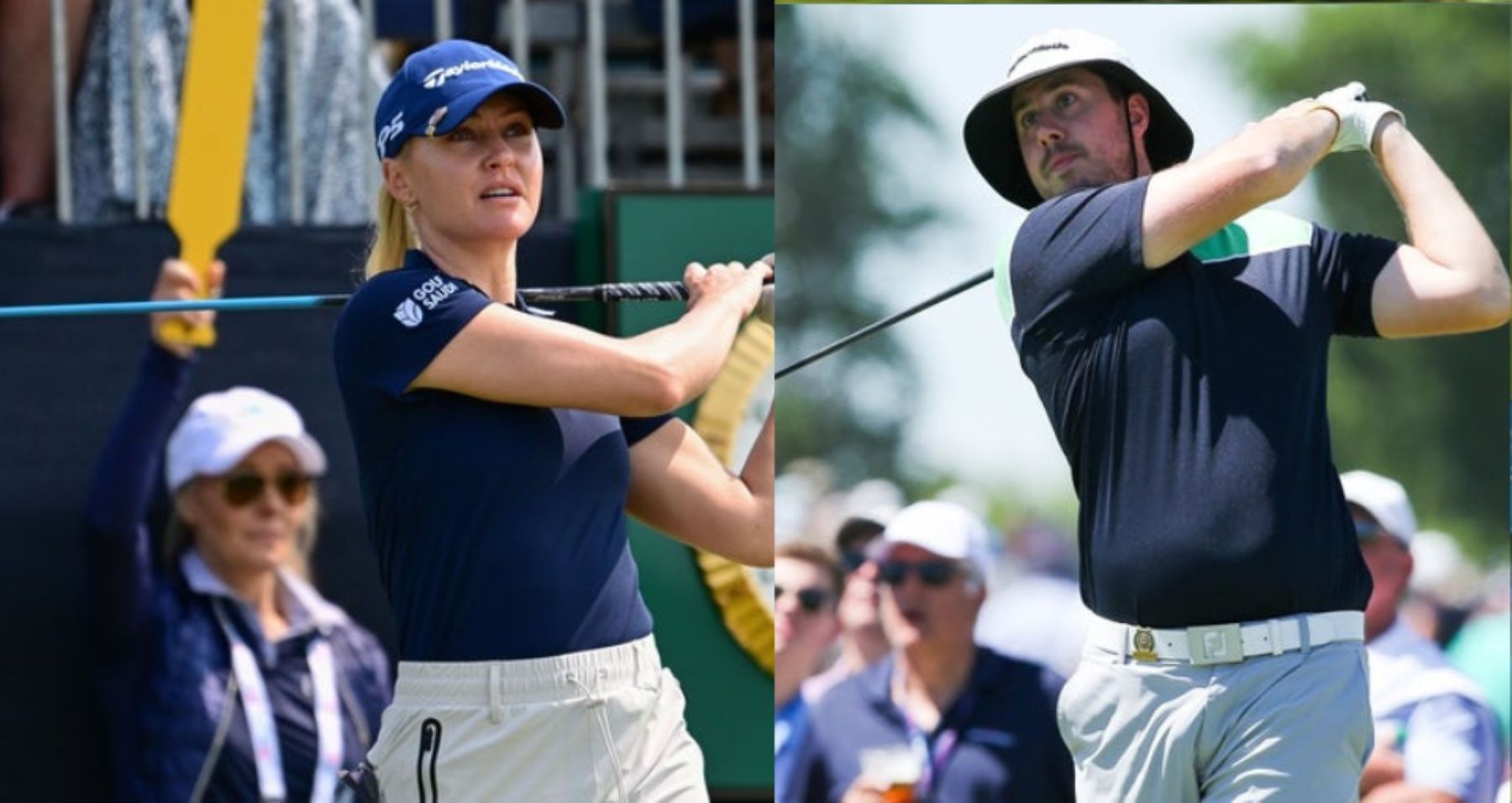 Charley Hull on the left and Ryan Evans on the right - Source: Imagn 