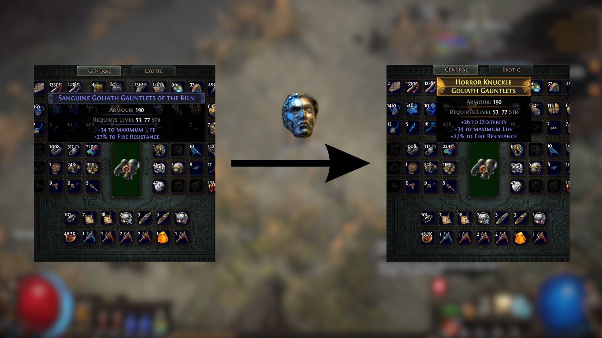 A Regal Orb will change Magic items into Rare and add new modifiers (Image via Grinding Gear Games)