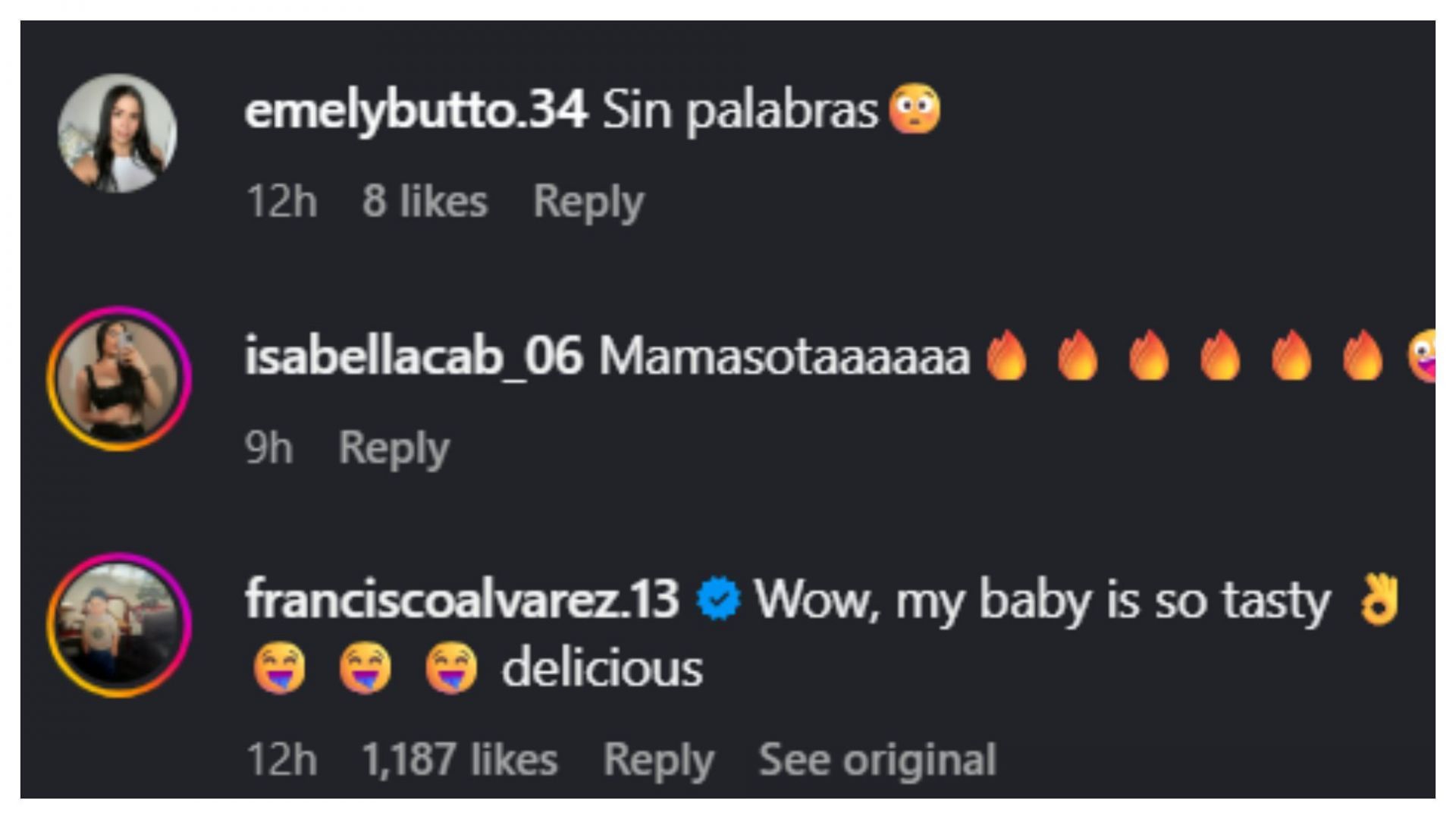 Screenshot of comments [Image Source: Instagramnahomilra1]