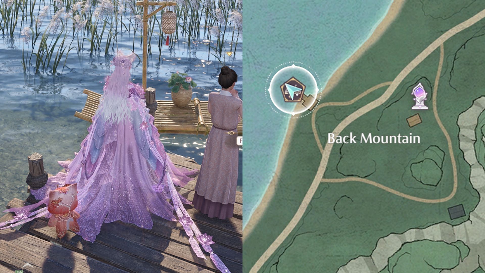 Location of one of the rafts on Danqing Island (Image via Sportskeeda Gaming/Infold Games)