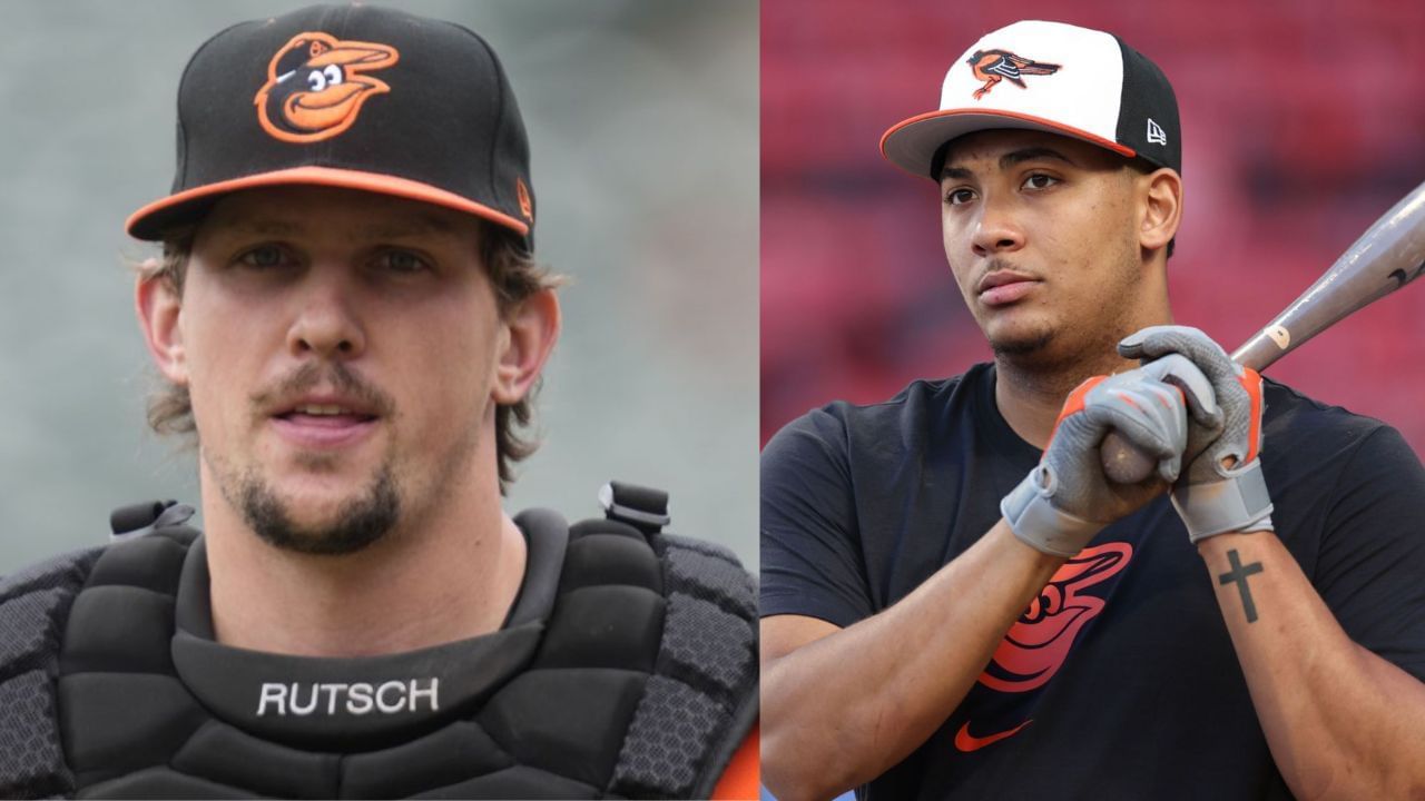 Adley Rutschman (L), Samuel Basallo (R) (Images from - Getty)