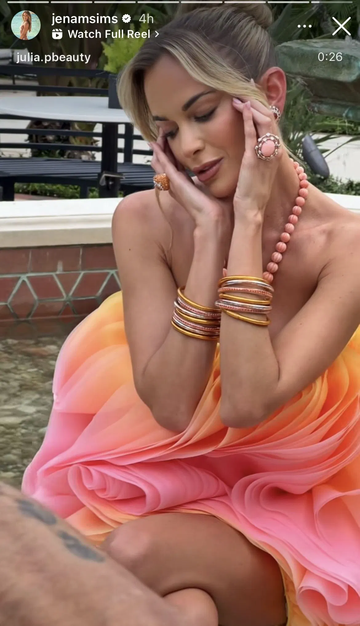 Still taken from Jena Sims&rsquo; Instagram story _ Image Source: Instagram/jenamsims