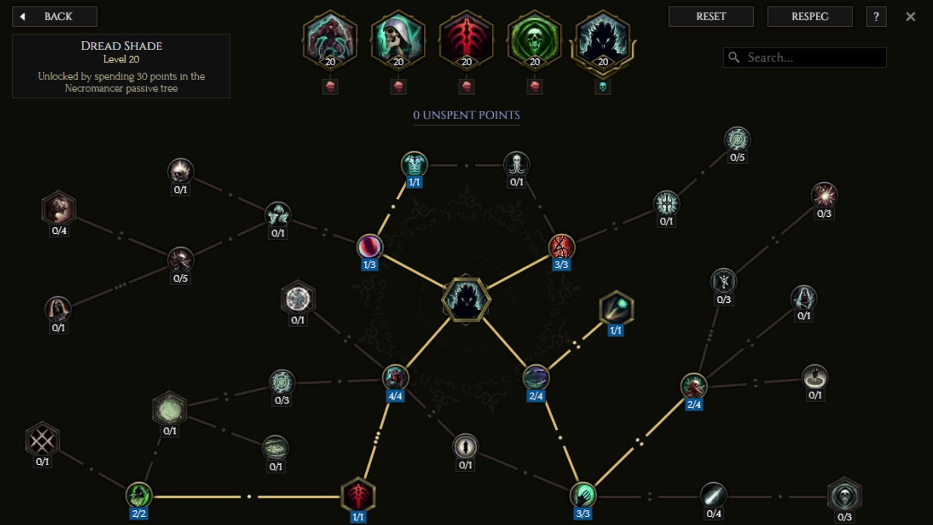 Dread Shade passives (Image via EHG || LE Tools)
