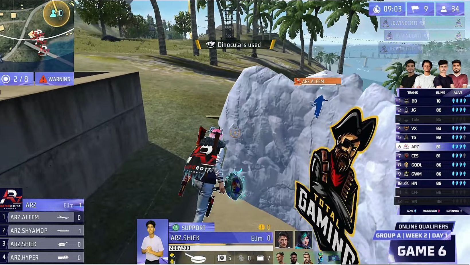 Group A of FFMIC Qualifiers Week 2 played on August 2 (Image via YouTube/Free Fire Max India Esports)