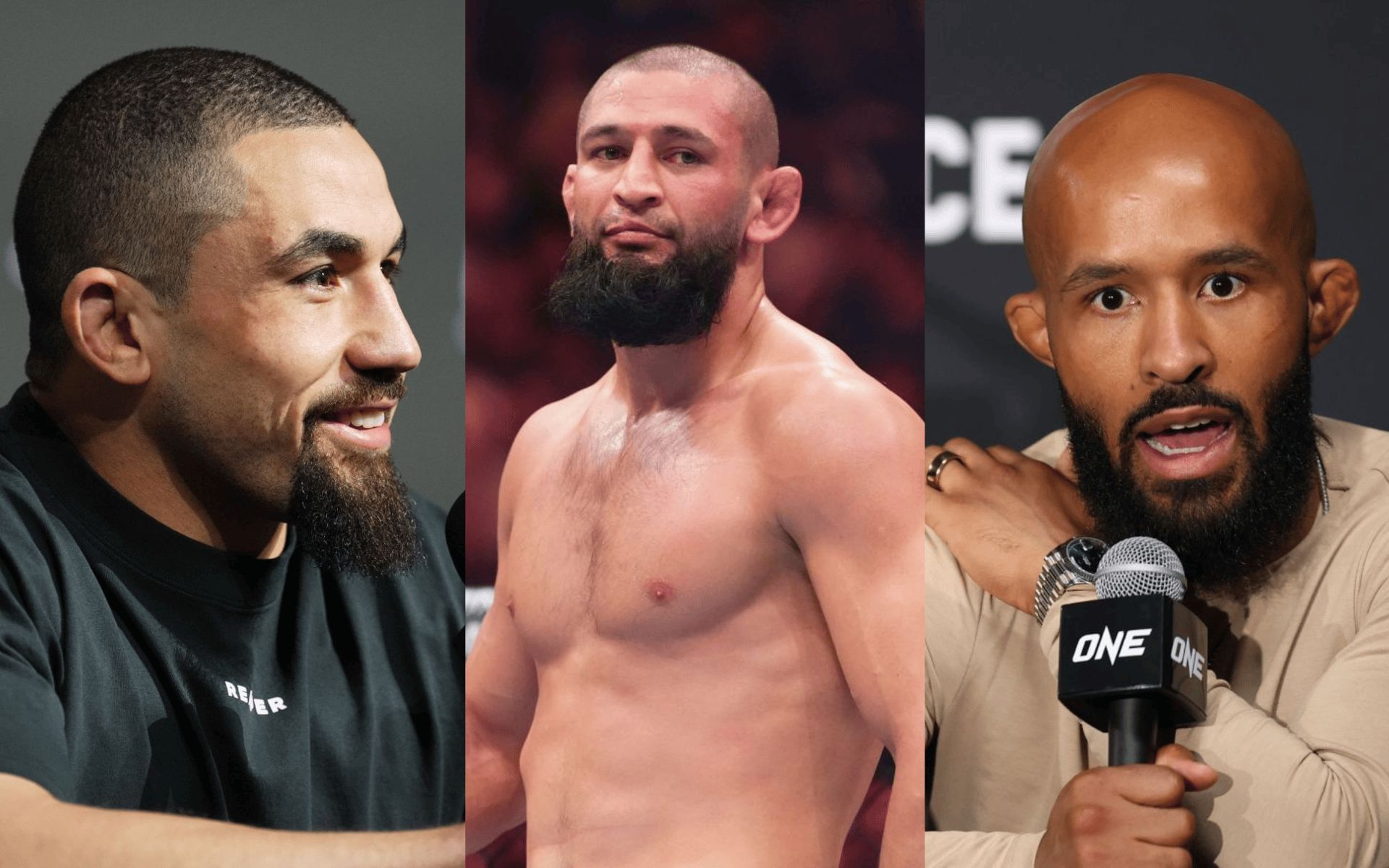 Robert Whittaker (left) and Demetrious Johnson (right) claps back at fans criticizing Khamzat Chimaev