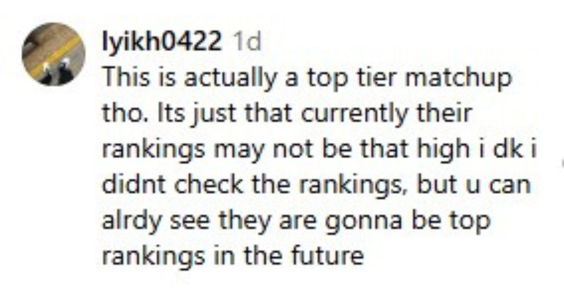 Expecting a top tier clash