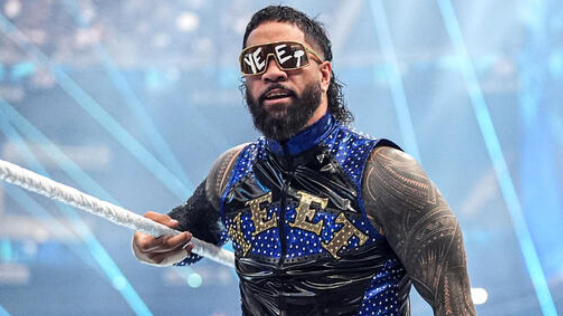 Jey Uso during his entrance in WWE [Image Credits: WWE.com]
