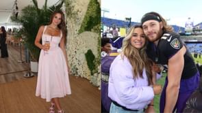 Jordan Stout's fiancée Julia Falcioni hilariously attempts to put on Ravens punter's bottoms at team's facility in viral video