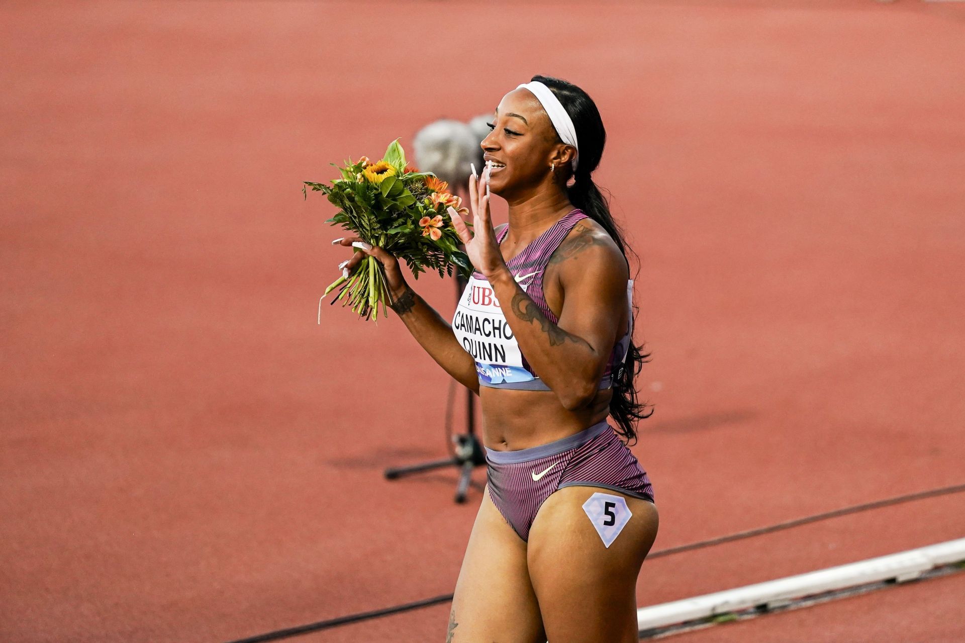 Jasmine Camacho-Quinn at the Lausanne leg of the Wanda Diamond League 2024 [Image Source: Getty]