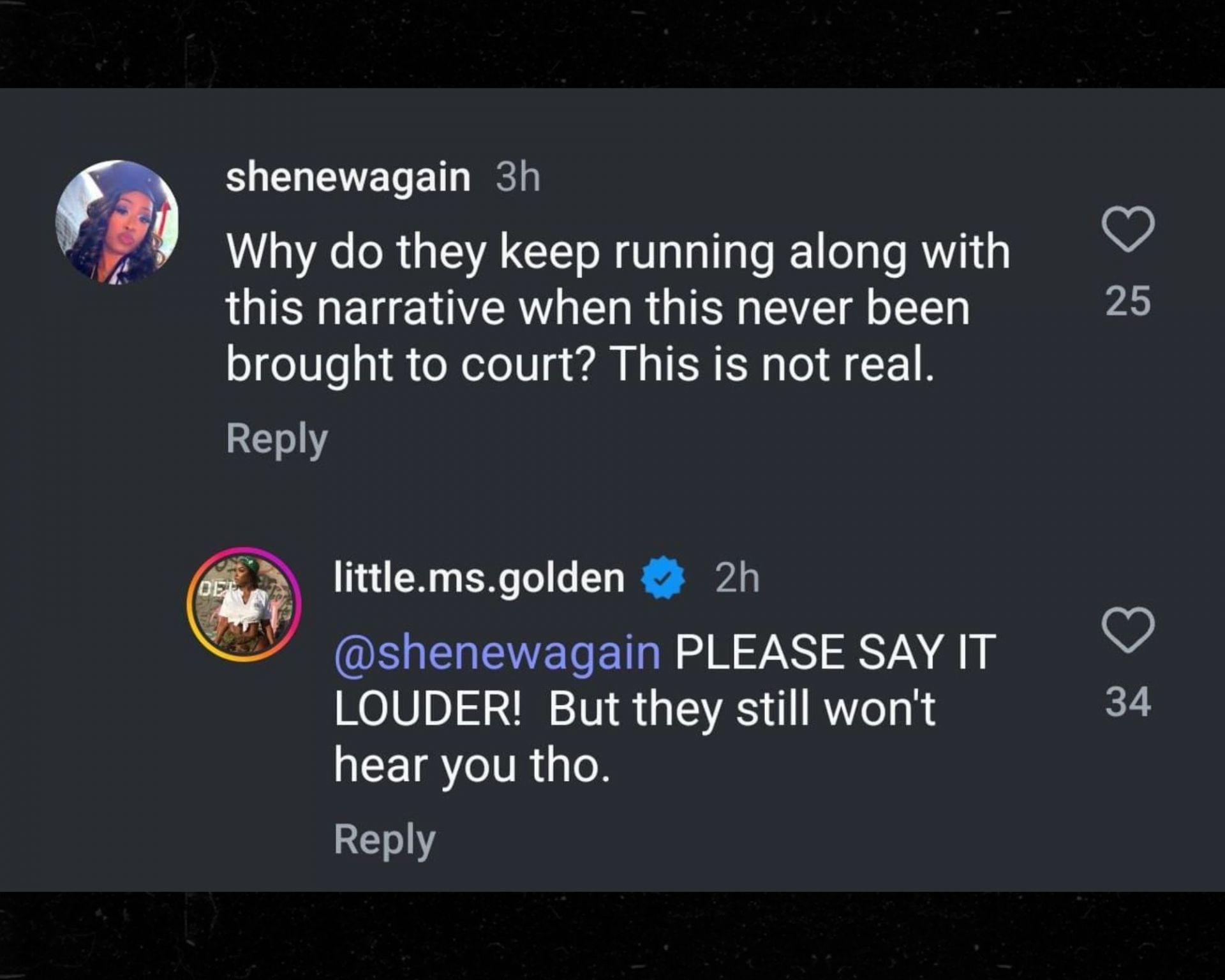 Ayesha Howard&#039;s (@little.ms.golden) comment on Onsite&#039;s Instagram post (Credits: IG/@its_onsite)