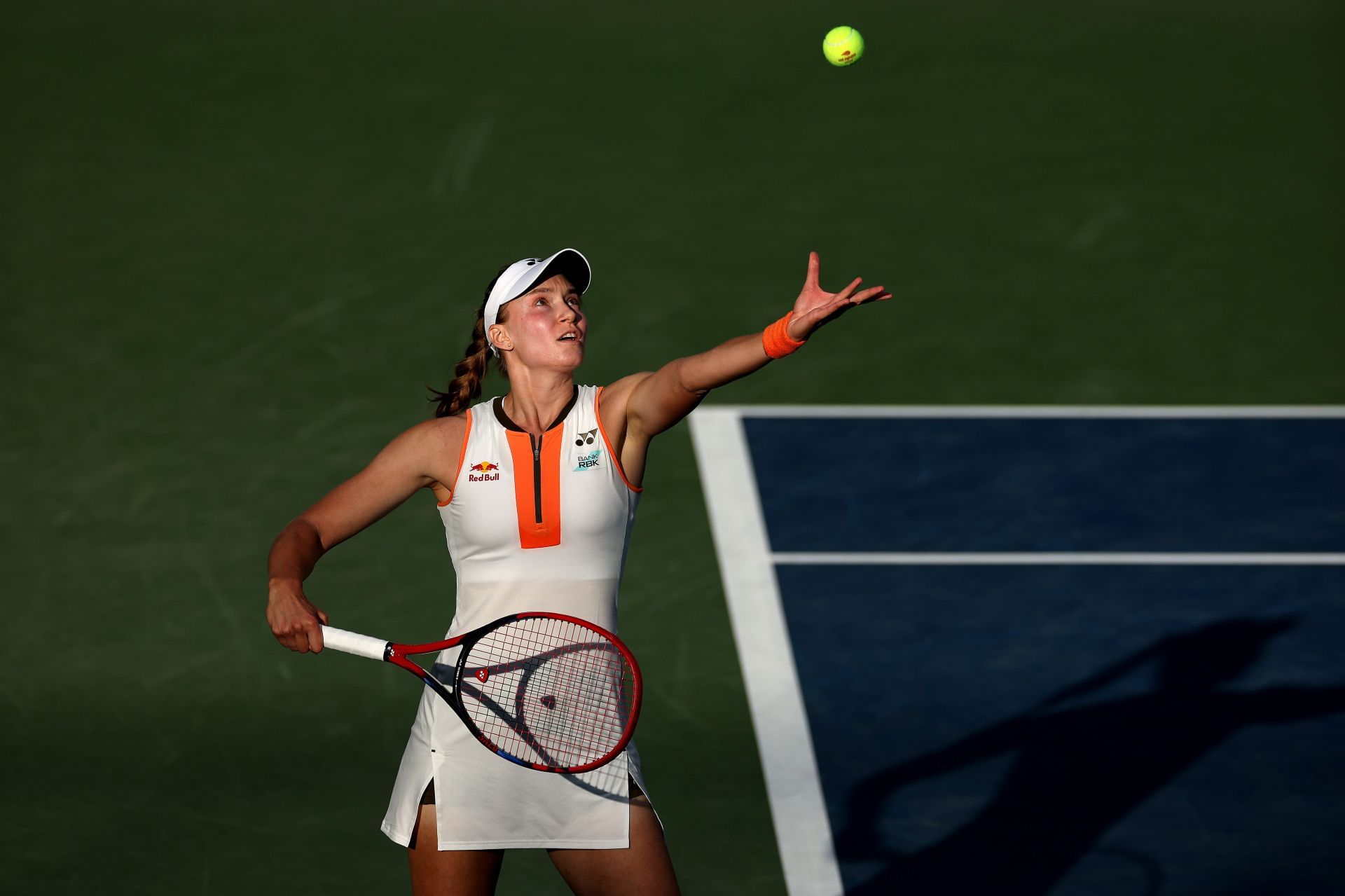 Elena Rybakina in action at the 2025 US Open (Source: Getty)