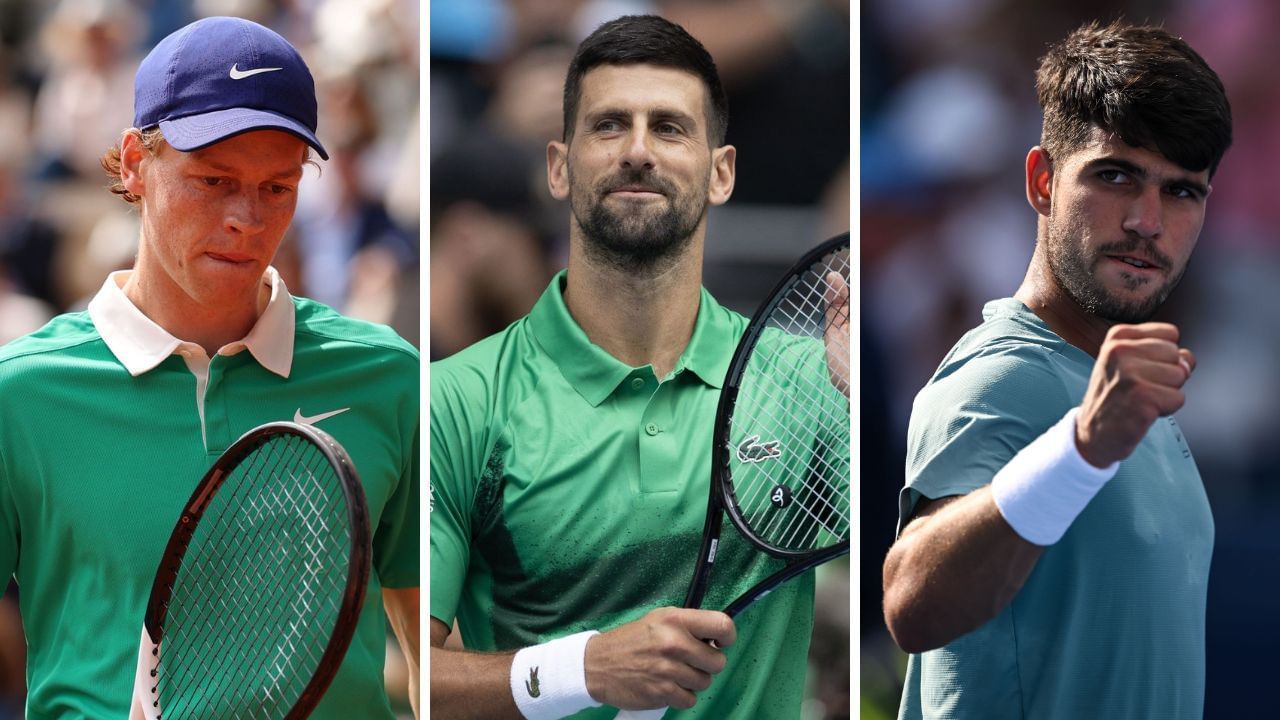 Jannik Sinner Novak Djokovic and Carlos Alcaraz US Open