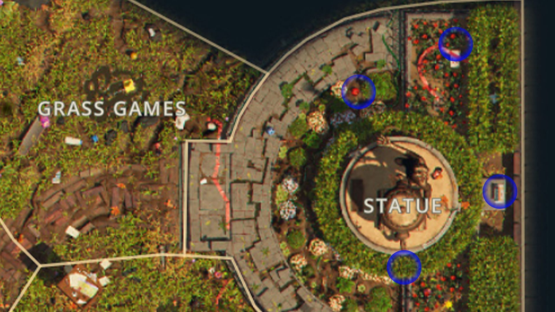 There are four Milk Molars available to collect around the statue in Grounded 2 (Image via Obsidian Entertainment)