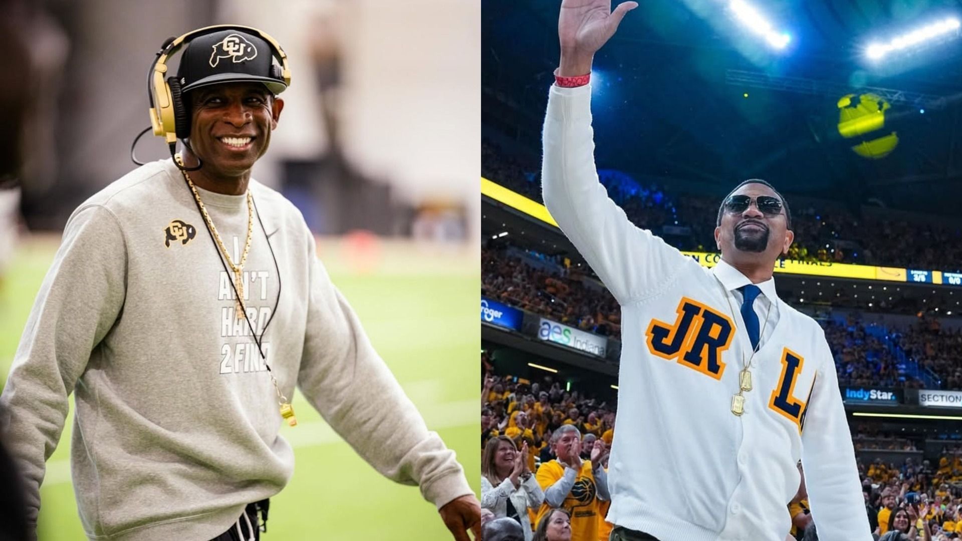 An image of Deion Sanders and Jalen Rose