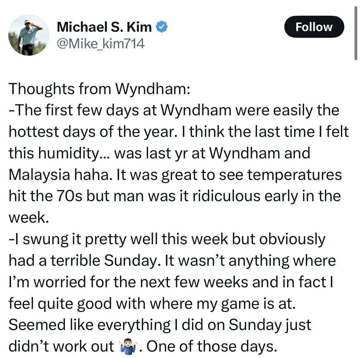 Michael Kim&#039;s tweet via X/@Mike_Kim714