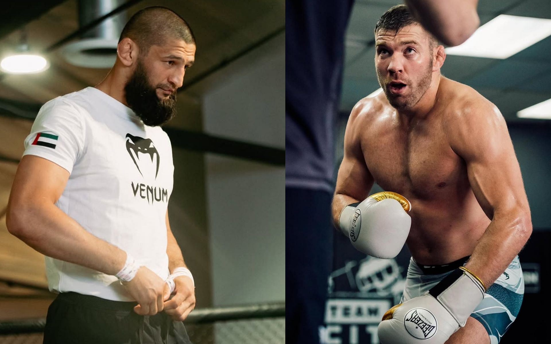 Khamzat Chimaev (left) is not ruling out Dricus du Plessis